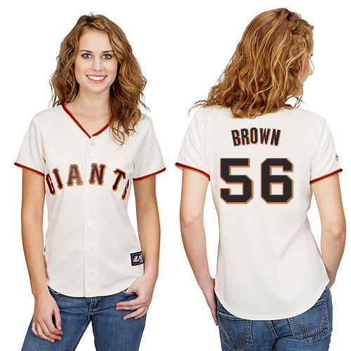 Gary Brown #56 mlb Jersey-San Francisco Giants Women's Authentic Home White Cool Base Baseball Jersey